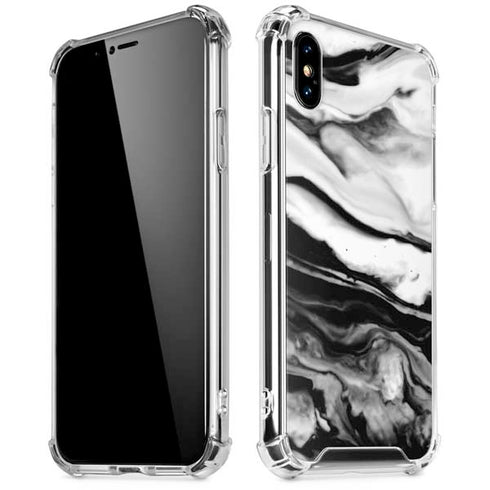 Black and White Marble Ink iPhone XS Max Clear Case