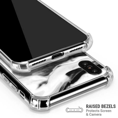Black and White Marble Ink iPhone XS Max Clear Case