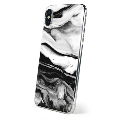 Black and White Marble Ink iPhone XS Max Skin