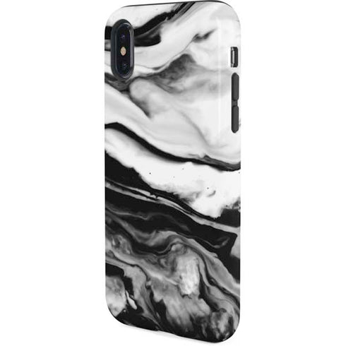 Black and White Marble Ink iPhone XS Pro Case