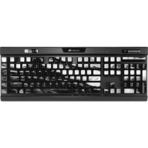 Black and White Marble Ink K95 RGB PLATINUM Mechanical Gaming Keyboard Skin