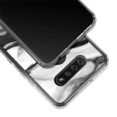 Black and White Marble Ink LG K51/Q51 Clear Case