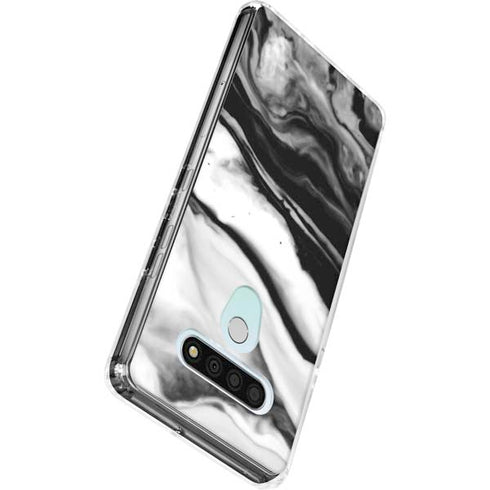 Black and White Marble Ink LG Stylo 6 Clear Case