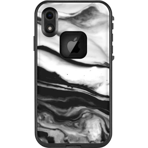 Black and White Marble Ink LifeProof Fre iPhone Skin