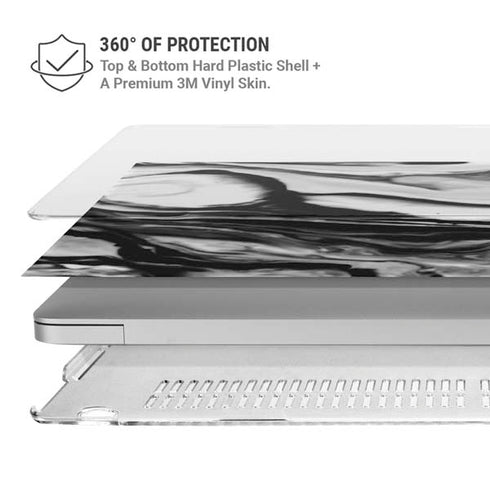 Black and White Marble Ink MacBook Air 15in (2023-2025) Case plus Skin