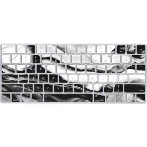 Black and White Marble Ink Magic Keyboard Skin