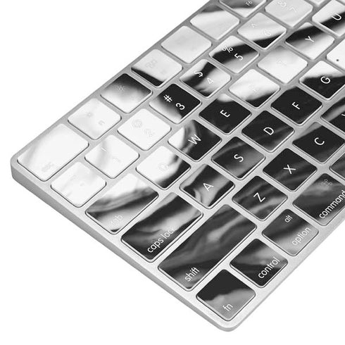 Black and White Marble Ink Magic Keyboard Skin