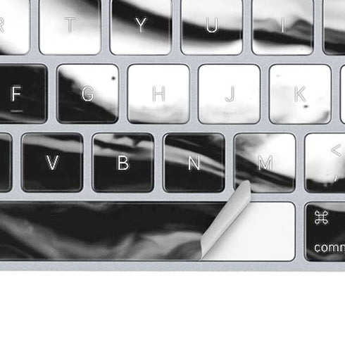 Black and White Marble Ink Magic Keyboard Skin