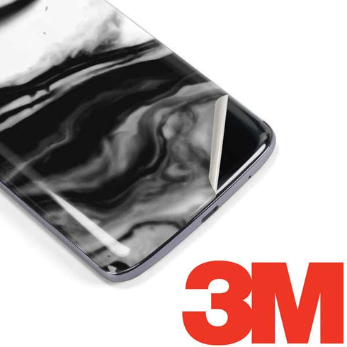 Black and White Marble Ink Moto E5 Plus Skin