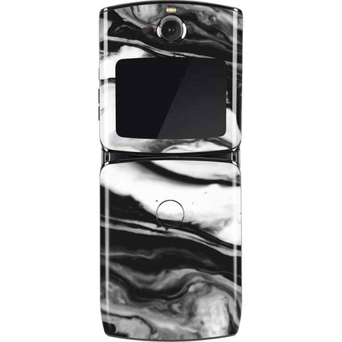 Black and White Marble Ink Motorola RAZR Skin