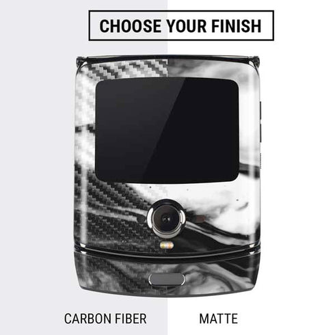 Black and White Marble Ink Motorola RAZR Skin