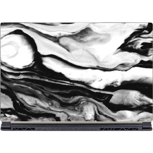 Black and White Marble Ink MSI GS65 Stealth Laptop Skin