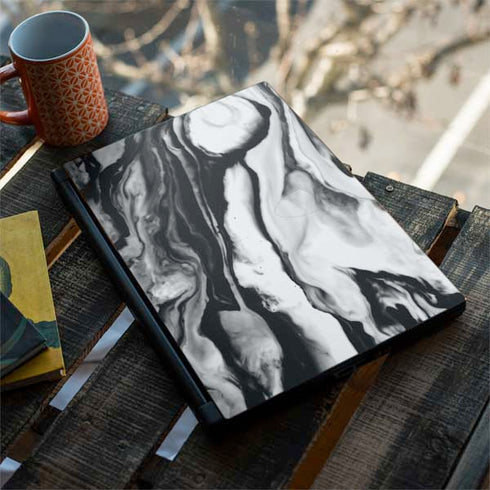 Black and White Marble Ink MSI GS65 Stealth Laptop Skin