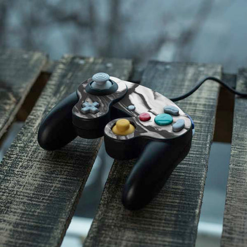 Black and White Marble Ink Nintendo GameCube Controller Skin