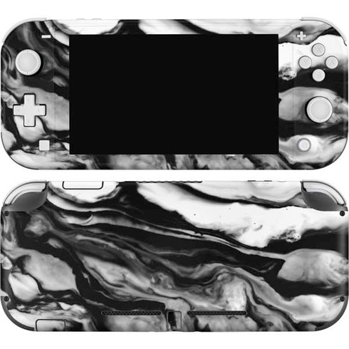 Black and White Marble Ink Nintendo Switch Lite Skin