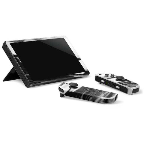 Black and White Marble Ink Nintendo Switch OLED (2021) Skin