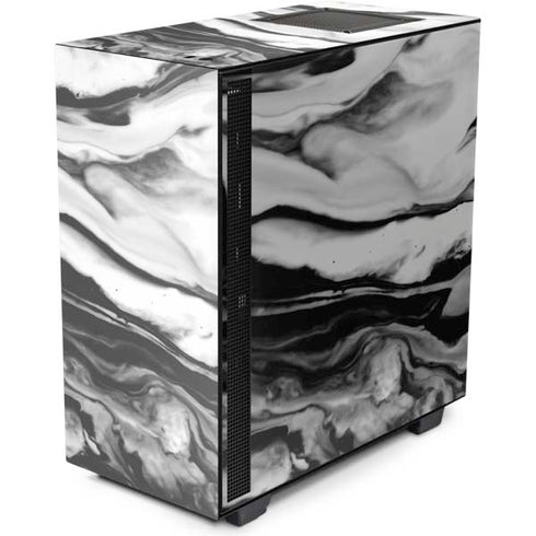 Black and White Marble Ink NZXT H510 Compact ATX Mid-Tower Case Skin