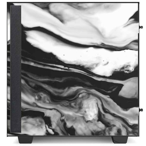 Black and White Marble Ink NZXT H510 Compact ATX Mid-Tower Case Skin