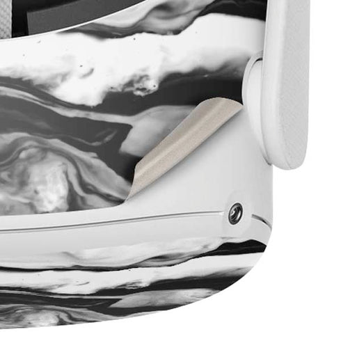 Black and White Marble Ink Oculus Quest 2 Skin