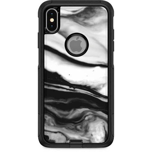 Black and White Marble Ink Otterbox Commuter iPhone Skin