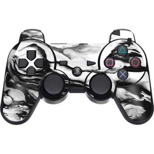 Black and White Marble Ink PS3 Dual Shock wireless controller Skin