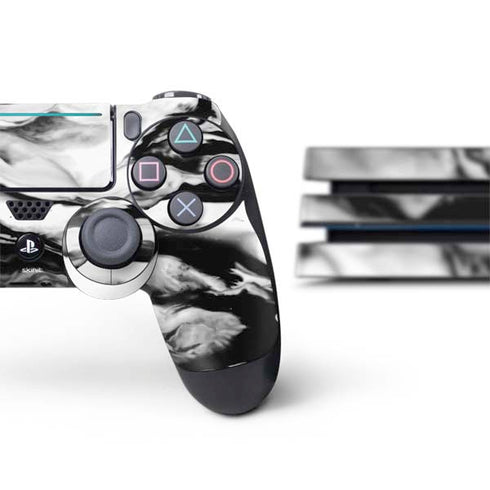 Black and White Marble Ink PS4 Pro Bundle Skin