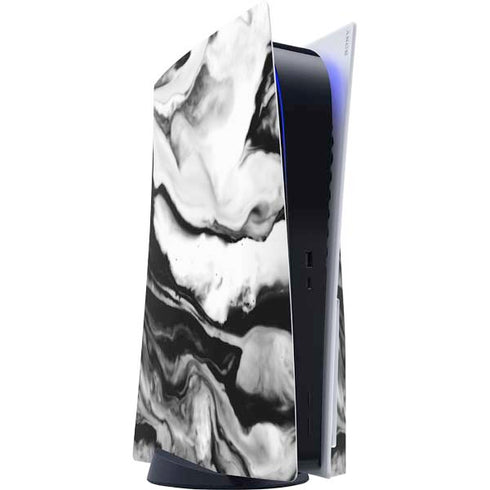 Black and White Marble Ink PS5 Console Skin