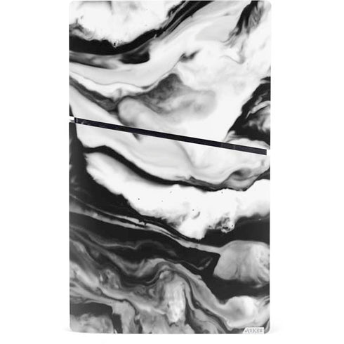 Black and White Marble Ink PS5 Slim Digital Edition Bundle Skin