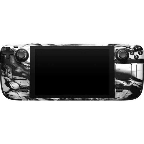 Black and White Marble Ink Steam Deck Handheld Gaming Computer Skin