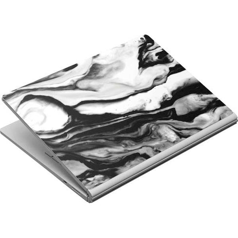 Black and White Marble Ink Surface Book Skin