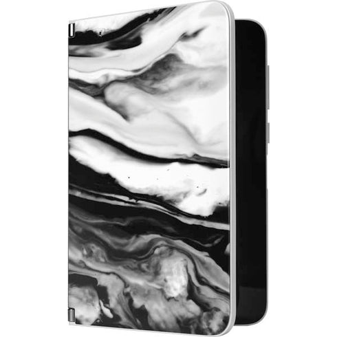 Black and White Marble Ink Surface Duo Skin