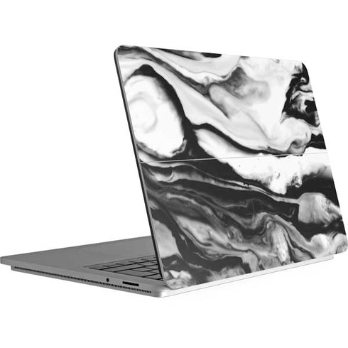 Black and White Marble Ink Surface Laptop Studio Skin