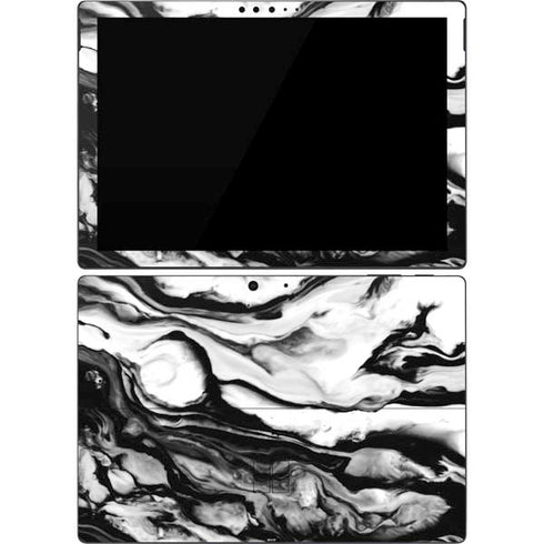Black and White Marble Ink Surface Pro 7 Skin