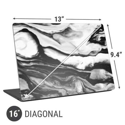 Black and White Marble Ink Universal Laptop 16in (13 x 9.4in) Skin