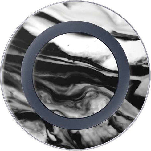 Black and White Marble Ink Wireless Charger Skin