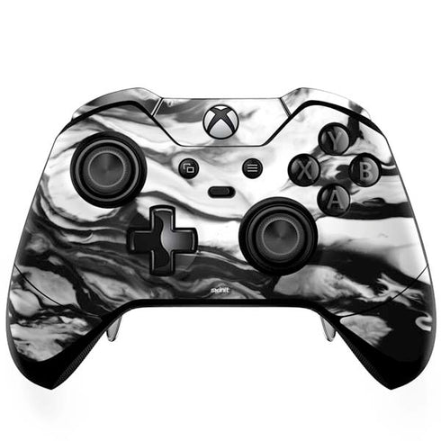 Black and White Marble Ink Xbox One Elite Controller Skin