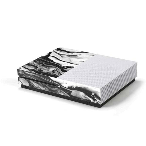 Black and White Marble Ink Xbox One S Console Skin