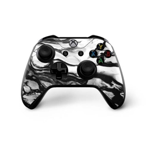 Black and White Marble Ink Xbox One X Bundle Skin