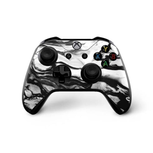 Black and White Marble Ink Xbox One X Controller Skin