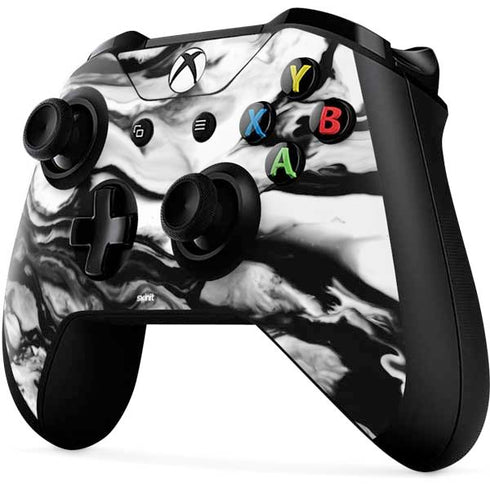 Black and White Marble Ink Xbox One X Controller Skin