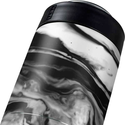 Black and White Marble Ink Yeti Colster Can Insulator Skin