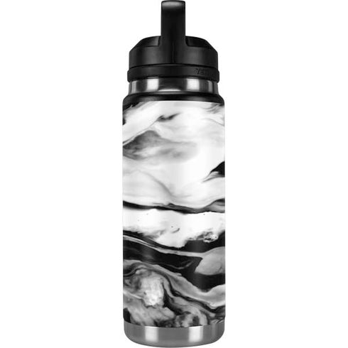Black and White Marble Ink YETI Rambler 26oz Bottle Skin