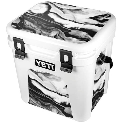 Black and White Marble Ink YETI Roadie 24 Hard Cooler Skin