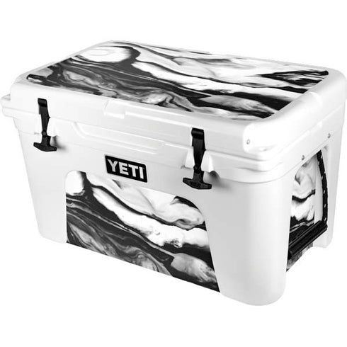 Black and White Marble Ink YETI Tundra 45 Hard Cooler Skin