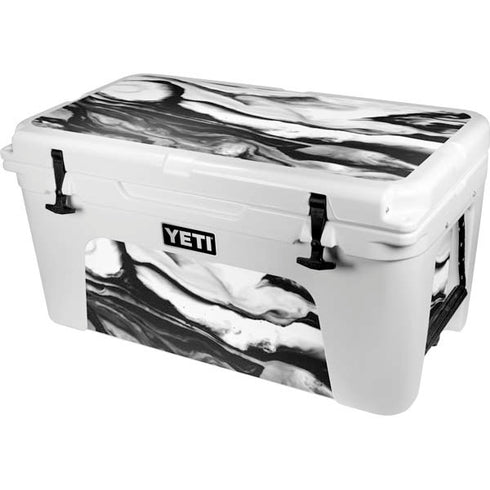 Black and White Marble Ink YETI Tundra 65 Hard Cooler Skin