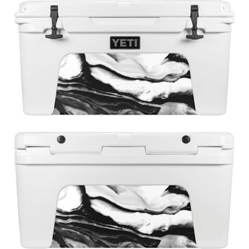 Black and White Marble Ink YETI Tundra 75 Hard Cooler Skin