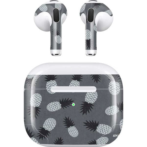 Black and White Pineapples Apple AirPods (3rd Gen 2021) Skin