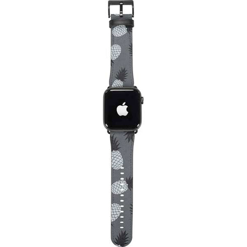 Black and White Pineapples Apple Watch Band 42-44mm