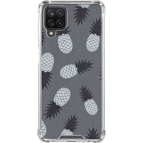 Black and White Pineapples Galaxy A12 Clear Case
