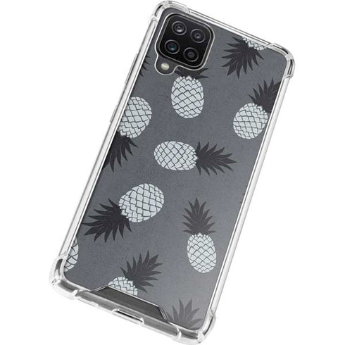 Black and White Pineapples Galaxy A12 Clear Case